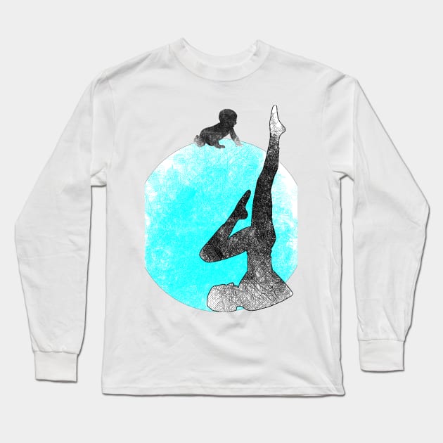 Mindful Father Son Yoga bonding Long Sleeve T-Shirt by joyjeff